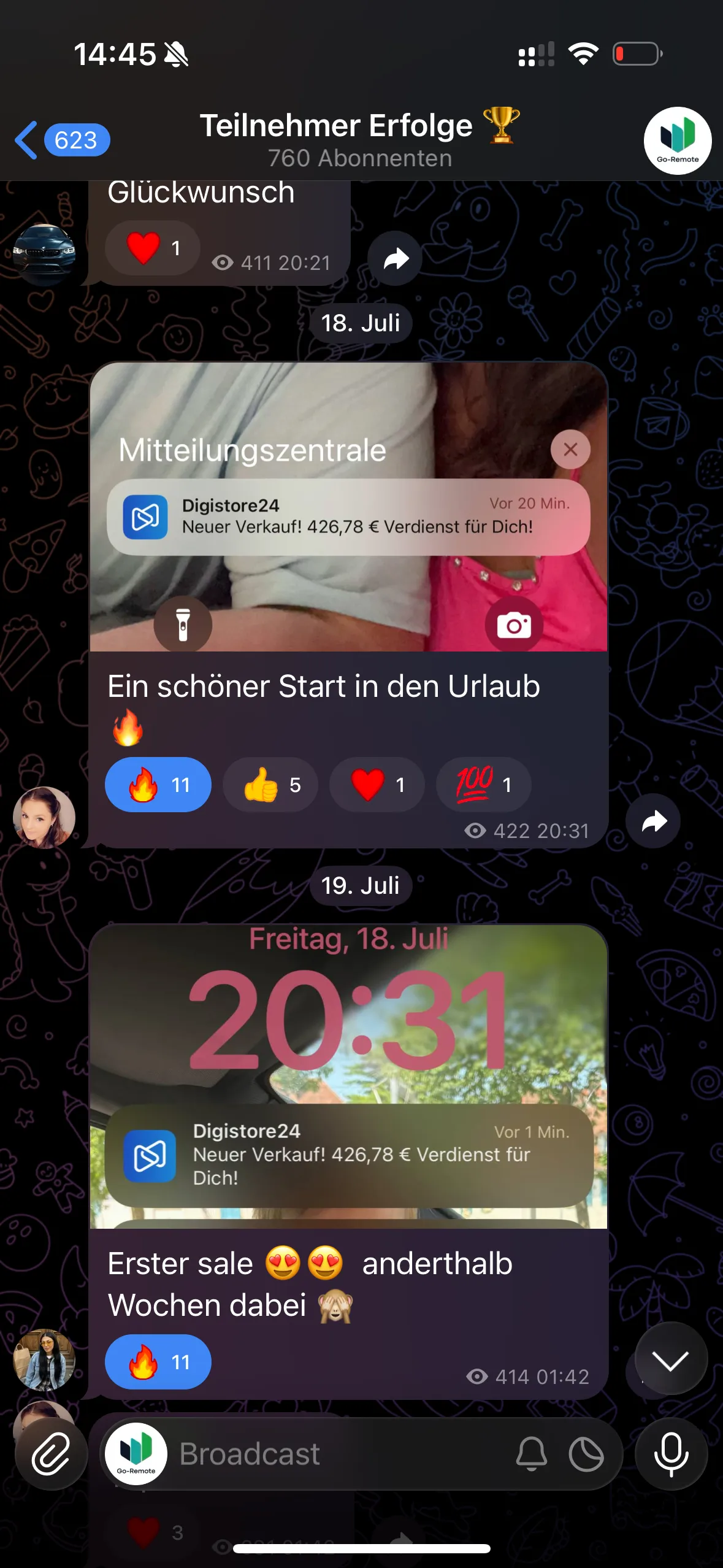 Ergebnis aus der GoRemote Community 20